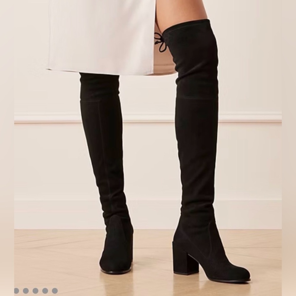 Stuart Weitzman Black Over-the-Knee Heeled Boots